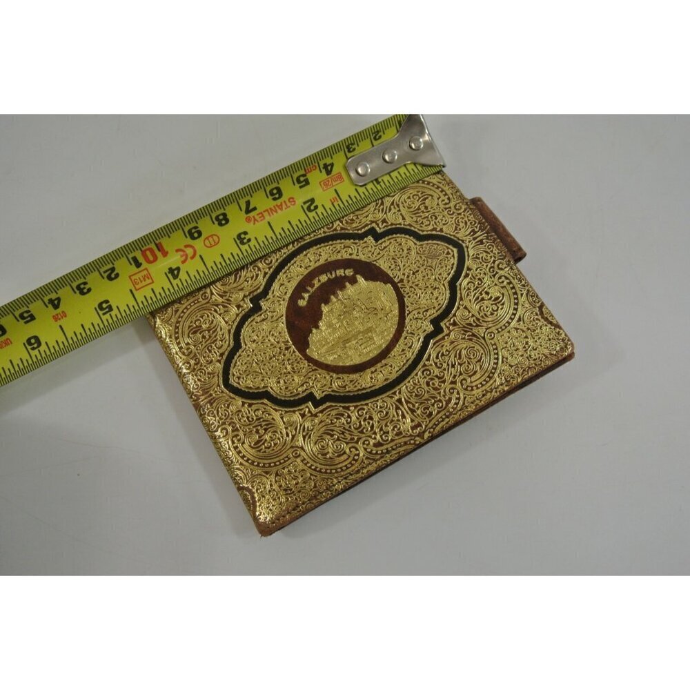Salzburg Leather Wallet Embossed Gold Design Mens Austria Travel Souvenir Vtg - Picture 5 of 6